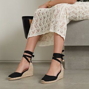 CASTAÑER 60MM CARINA CANVAS ESPADRILLE WEDGES-like new
